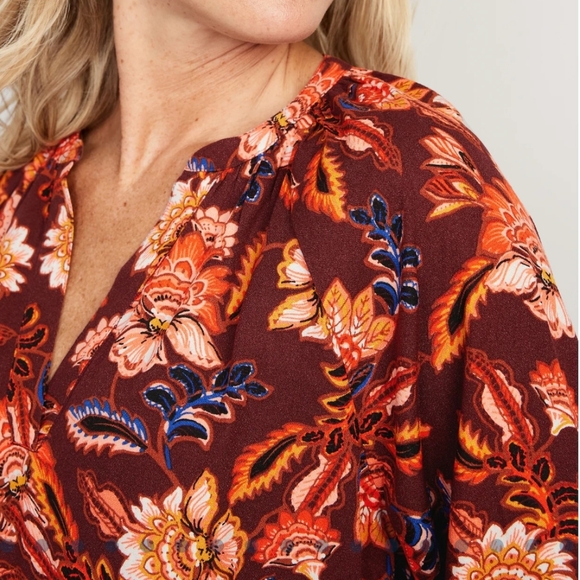 Old Navy Womens Long Sleeve Split Neck Top Size Large - Picture 2 of 5